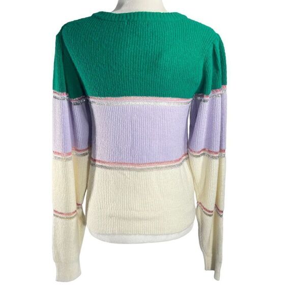 For Love & Lemons Women's Multicolor Knitted Arielle Pullover Sweater Medium NWT - Picture 8 of 16